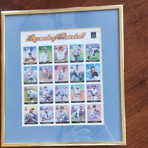 Classic Collections Other - Legends of Baseball Framed Print with Gold Frame.  Classic Collection .